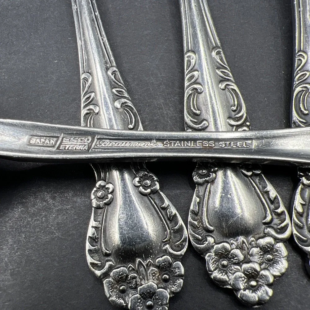 Set of 4 Vintage Ekco Eterna BEAUMONT Stainless Salad Forks